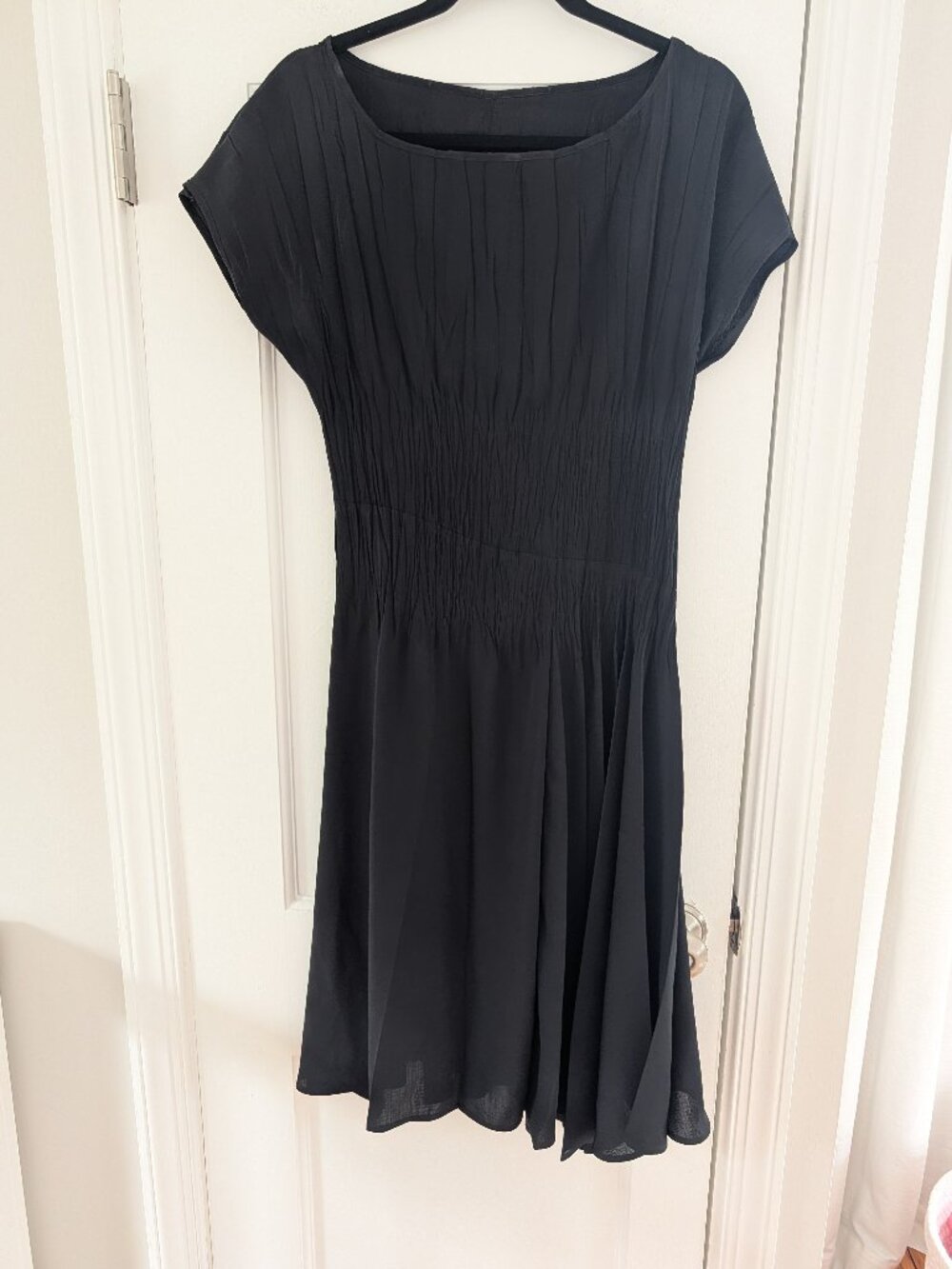Babette Black Crinkle Dress | XS